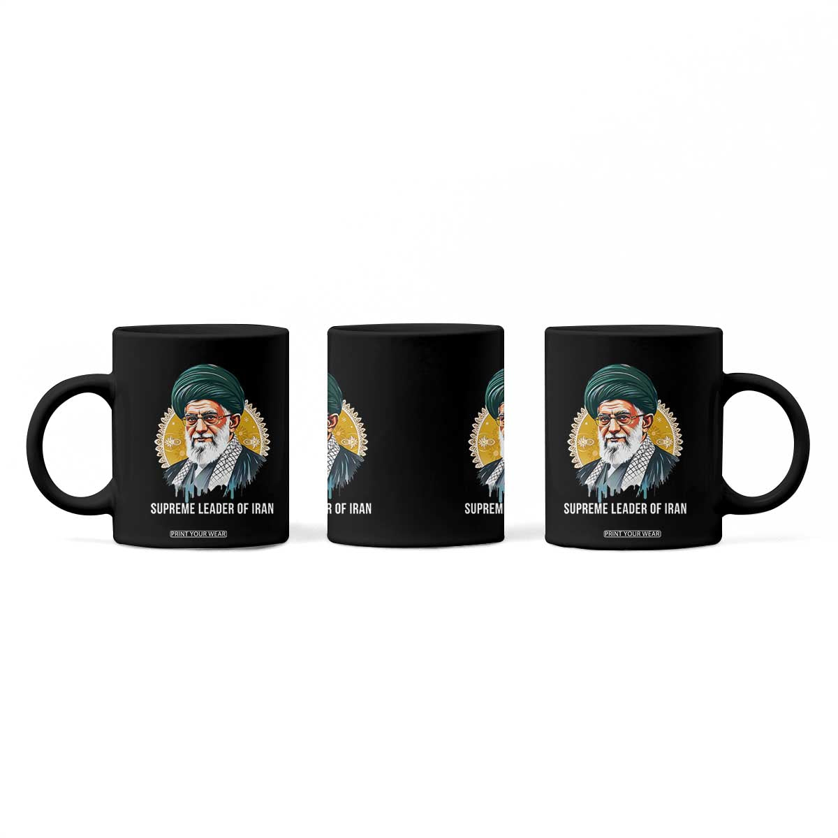 Supreme Leader Of Iran Graphic Portrait Coffee Mug Iranian Political Figure TS02 Print Your Wear