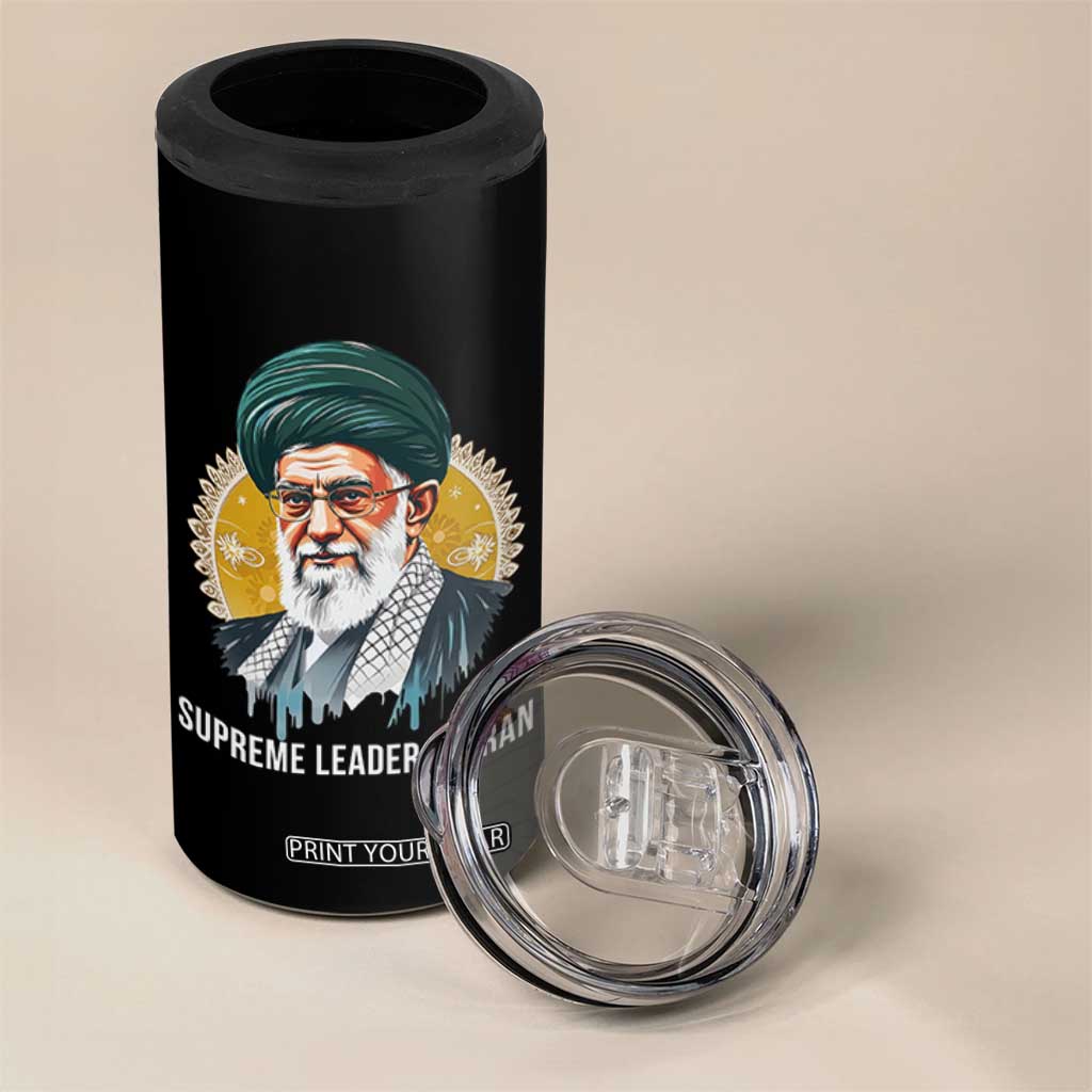 Supreme Leader Of Iran Graphic Portrait 4 in 1 Can Cooler Tumbler Iranian Political Figure TS02 Print Your Wear