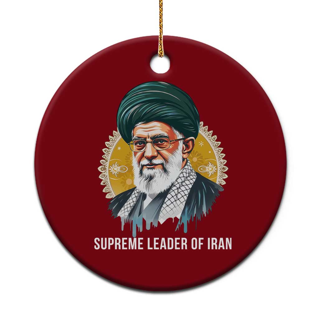 Supreme Leader Of Iran Graphic Portrait Ceramic Ornament Iranian Political Figure TS02 1pc Red Print Your Wear