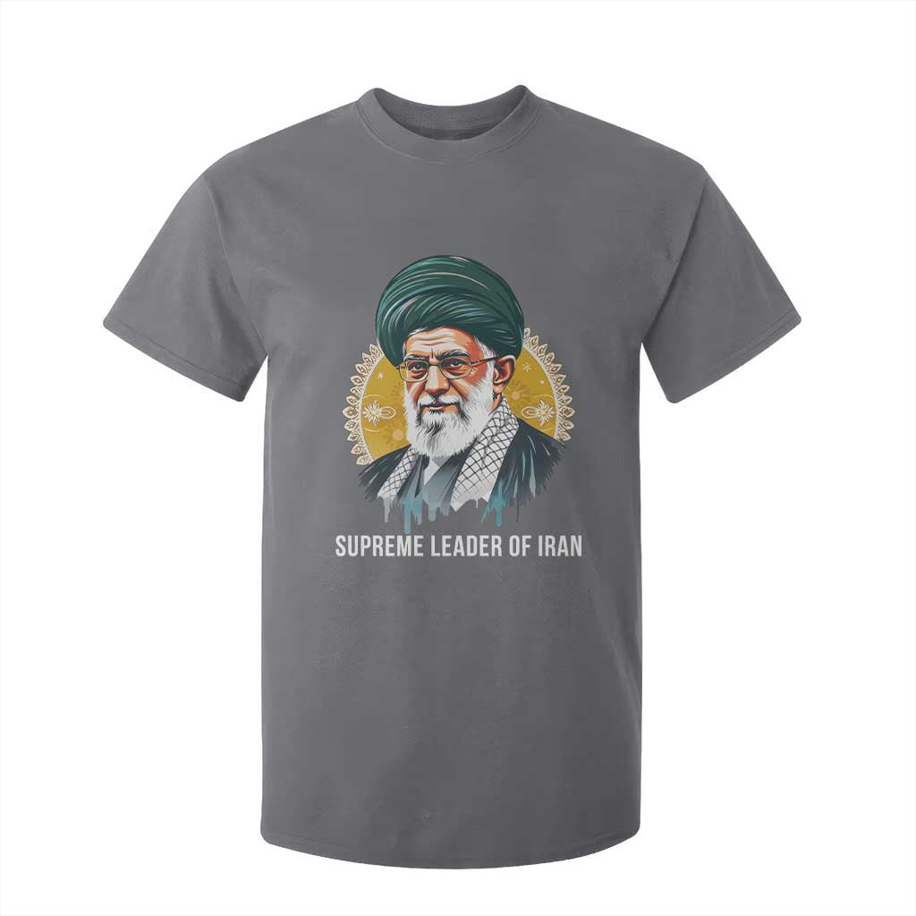 Supreme Leader Of Iran Graphic Portrait T Shirt For Kid Iranian Political Figure TS02 Charcoal Print Your Wear