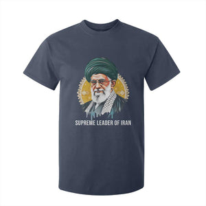 Supreme Leader Of Iran Graphic Portrait T Shirt For Kid Iranian Political Figure TS02 Navy Print Your Wear