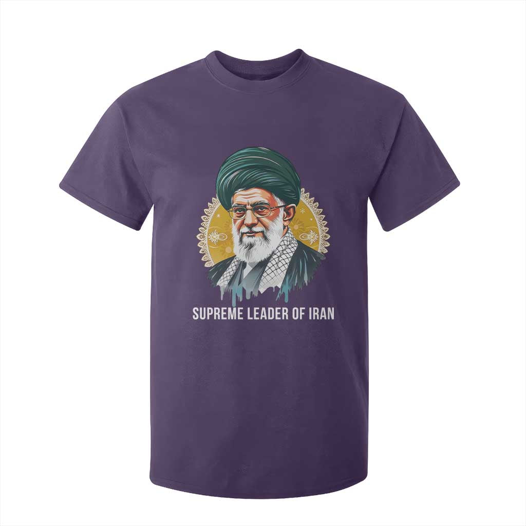 Supreme Leader Of Iran Graphic Portrait T Shirt For Kid Iranian Political Figure TS02 Purple Print Your Wear