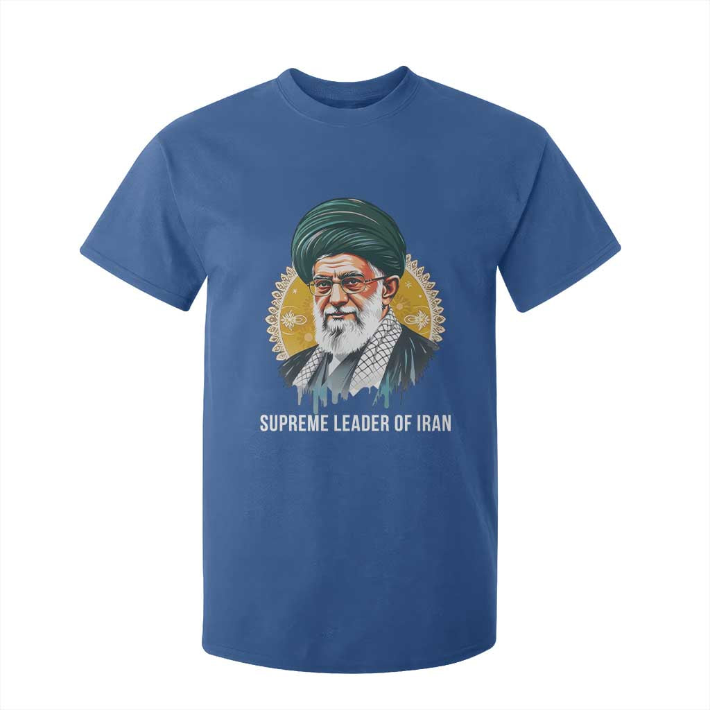 Supreme Leader Of Iran Graphic Portrait T Shirt For Kid Iranian Political Figure TS02 Royal Blue Print Your Wear