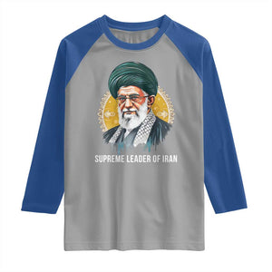 Supreme Leader Of Iran Graphic Portrait Raglan Shirt Iranian Political Figure TS02 Sport Gray Royal Print Your Wear