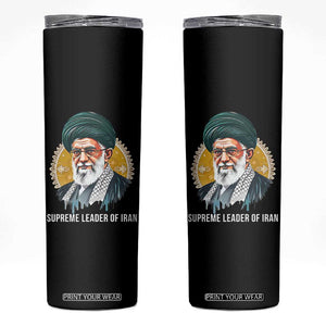Supreme Leader Of Iran Graphic Portrait Skinny Tumbler Iranian Political Figure TS02 Black Print Your Wear