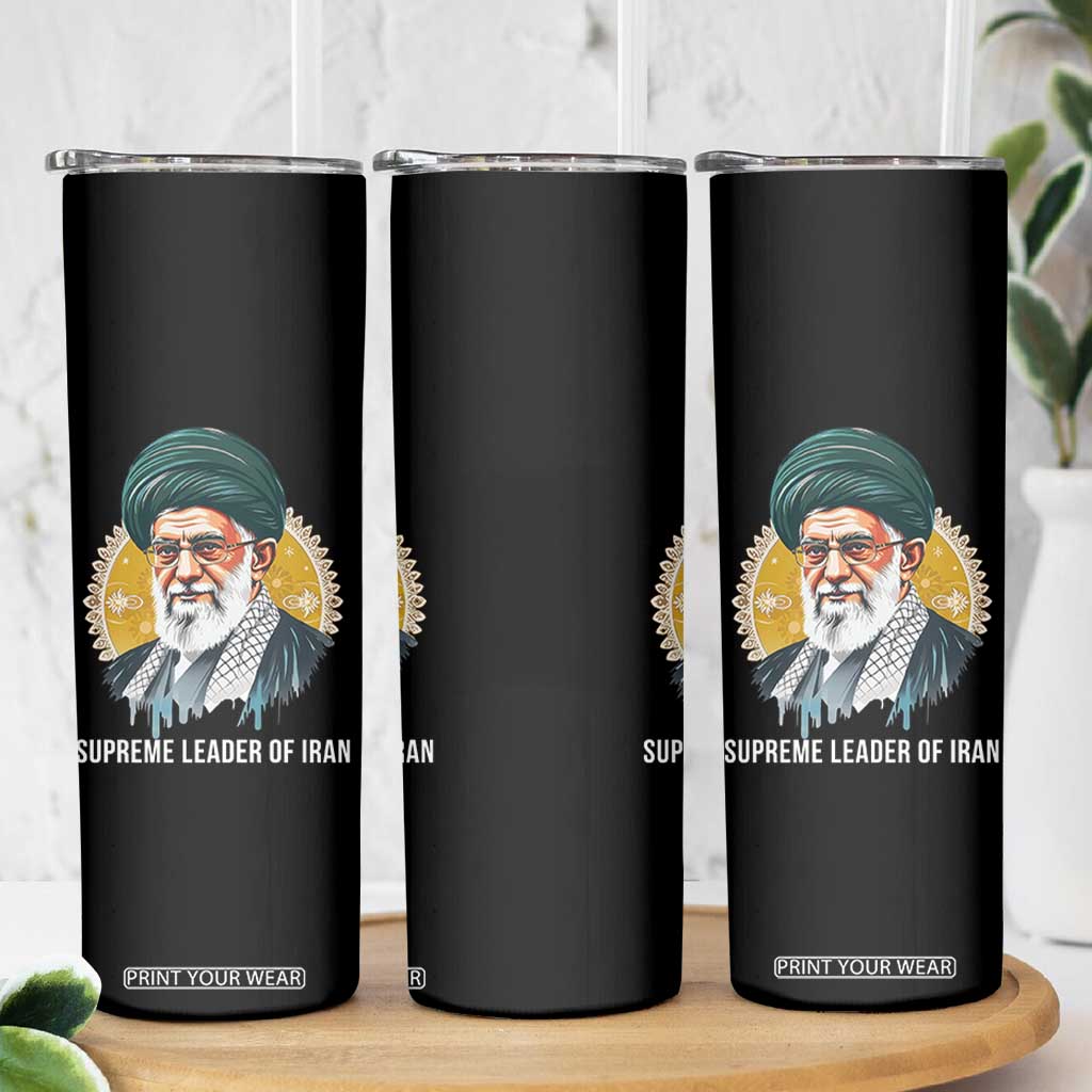 Supreme Leader Of Iran Graphic Portrait Skinny Tumbler Iranian Political Figure TS02 Print Your Wear
