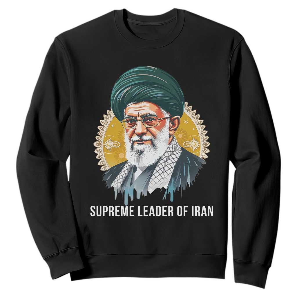 Supreme Leader Of Iran Graphic Portrait Sweatshirt Iranian Political Figure TS02 Black Print Your Wear