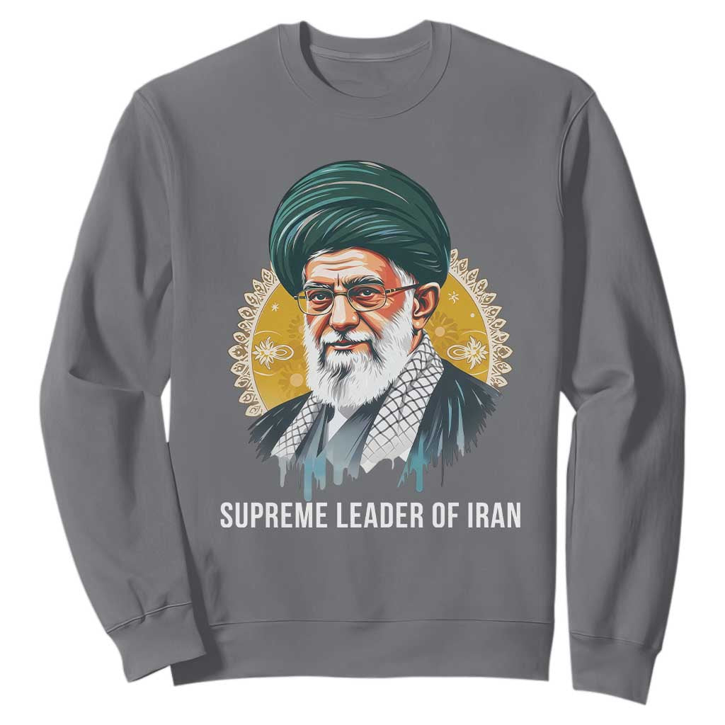 Supreme Leader Of Iran Graphic Portrait Sweatshirt Iranian Political Figure TS02 Charcoal Print Your Wear