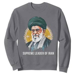 Supreme Leader Of Iran Graphic Portrait Sweatshirt Iranian Political Figure TS02 Charcoal Print Your Wear