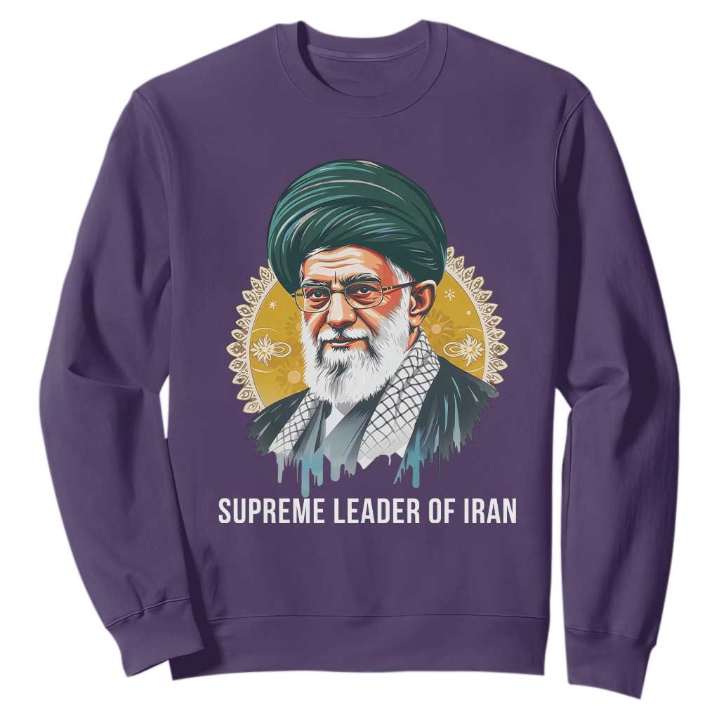 Supreme Leader Of Iran Graphic Portrait Sweatshirt Iranian Political Figure TS02 Purple Print Your Wear