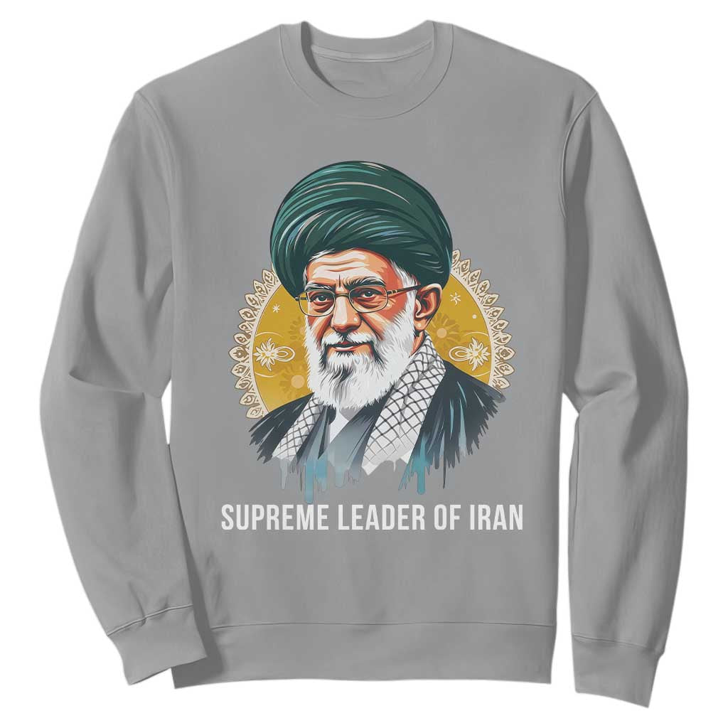 Supreme Leader Of Iran Graphic Portrait Sweatshirt Iranian Political Figure TS02 Sport Gray Print Your Wear