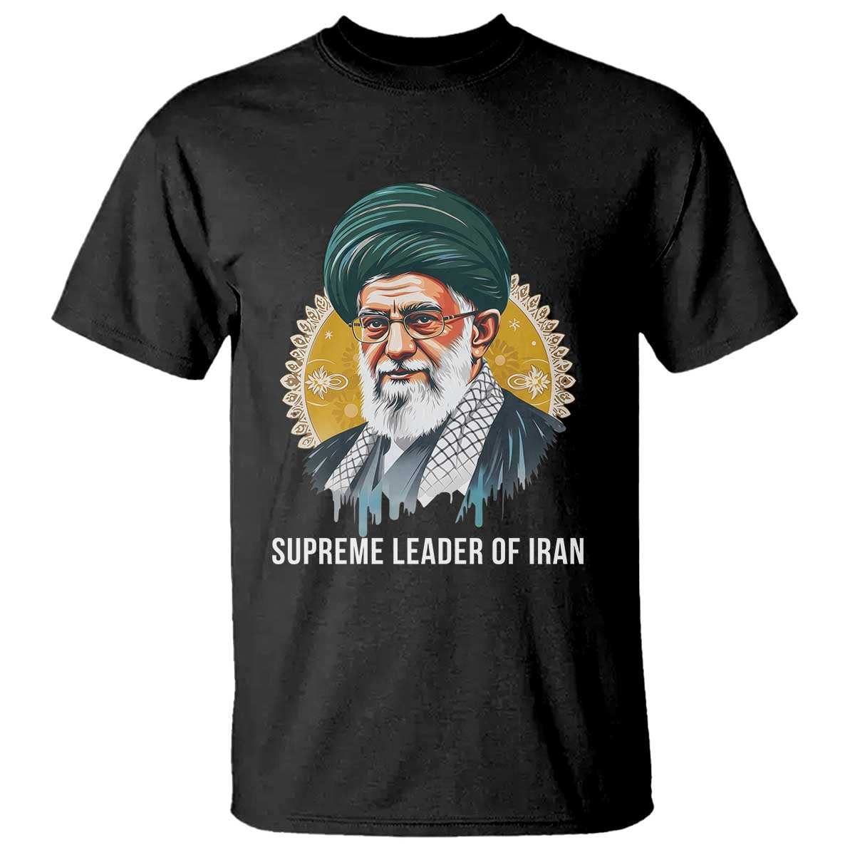 Supreme Leader Of Iran Graphic Portrait T Shirt Iranian Political Figure TS02 Black Print Your Wear
