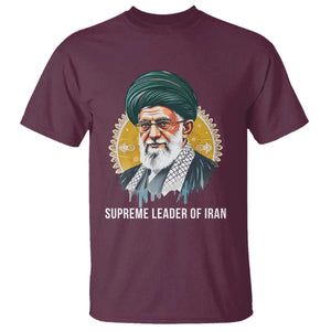 Supreme Leader Of Iran Graphic Portrait T Shirt Iranian Political Figure TS02 Maroon Print Your Wear