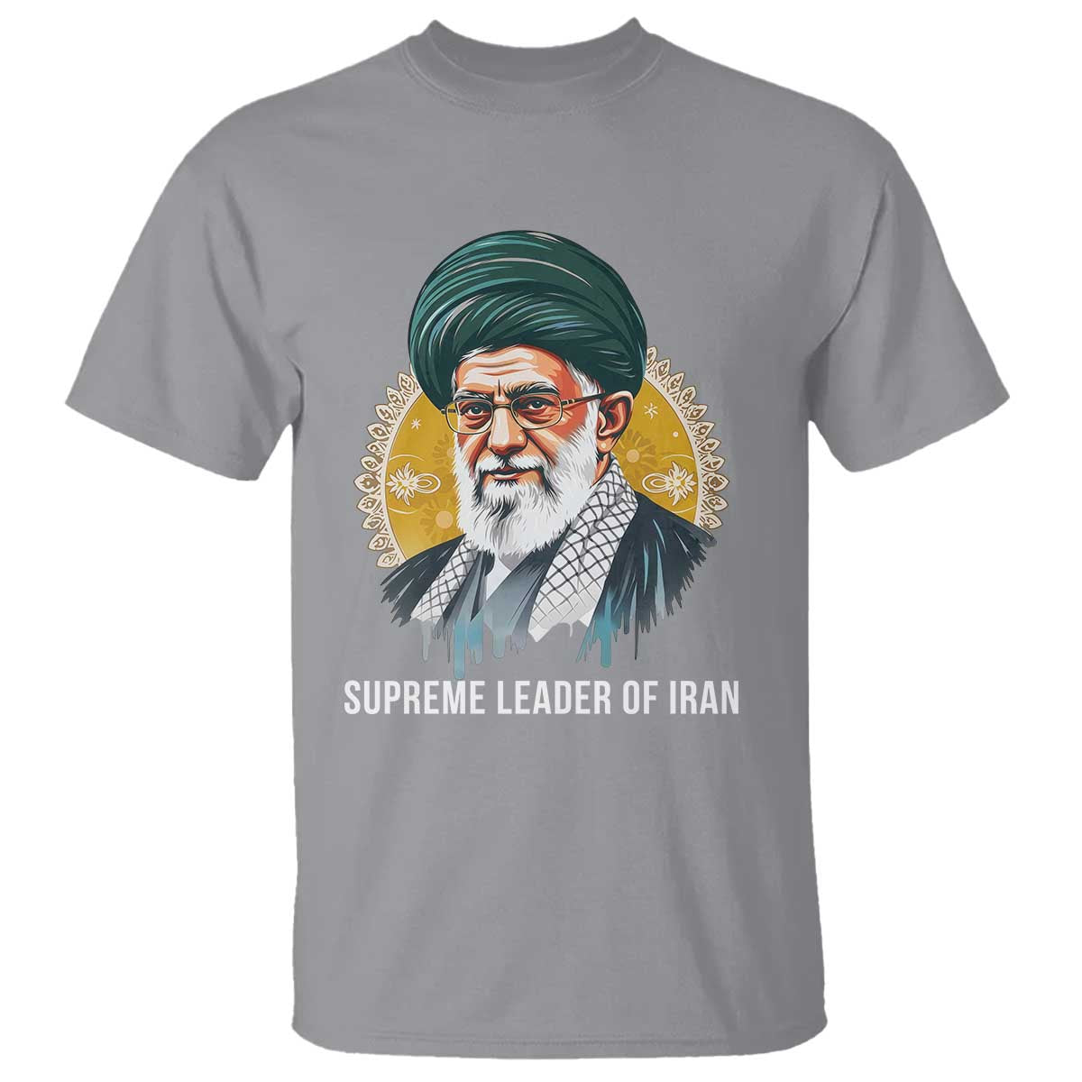 Supreme Leader Of Iran Graphic Portrait T Shirt Iranian Political Figure TS02 Sport Gray Print Your Wear