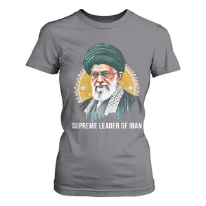 Supreme Leader Of Iran Graphic Portrait T Shirt For Women Iranian Political Figure TS02 Charcoal Print Your Wear