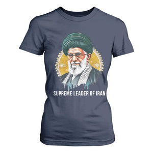 Supreme Leader Of Iran Graphic Portrait T Shirt For Women Iranian Political Figure TS02 Navy Print Your Wear