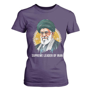 Supreme Leader Of Iran Graphic Portrait T Shirt For Women Iranian Political Figure TS02 Purple Print Your Wear
