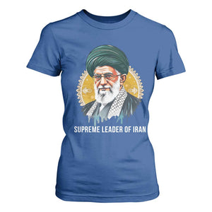 Supreme Leader Of Iran Graphic Portrait T Shirt For Women Iranian Political Figure TS02 Royal Blue Print Your Wear