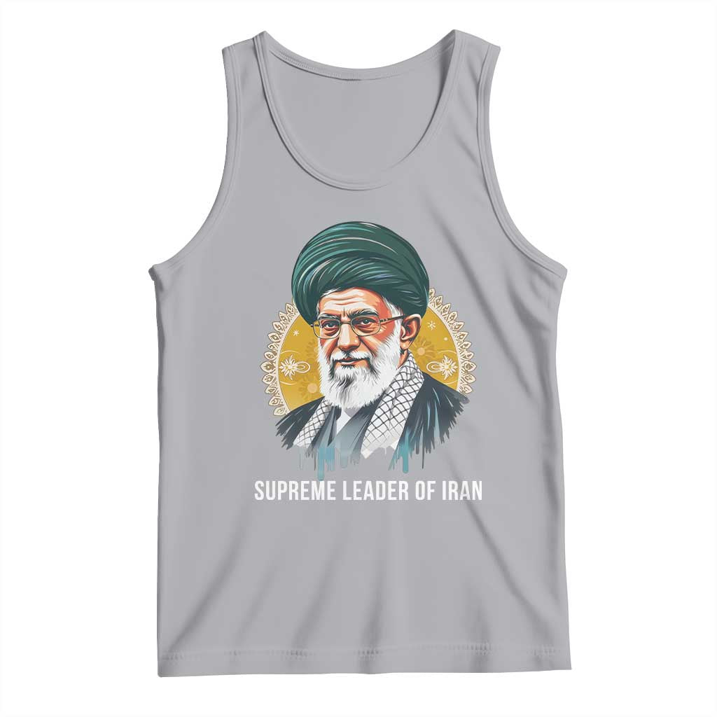 Supreme Leader Of Iran Graphic Portrait Tank Top Iranian Political Figure TS02 Athletic Heather Print Your Wear