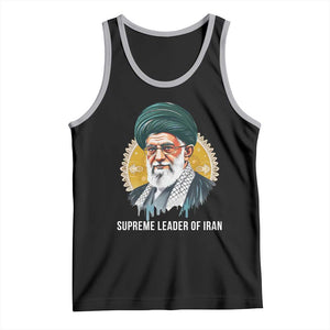 Supreme Leader Of Iran Graphic Portrait Tank Top Iranian Political Figure TS02 Black Athletic Heather Print Your Wear