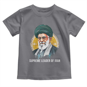 Supreme Leader Of Iran Graphic Portrait Toddler T Shirt Iranian Political Figure TS02 Charcoal Print Your Wear