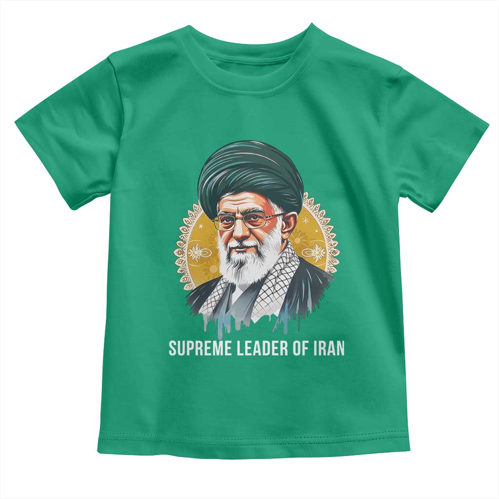 Supreme Leader Of Iran Graphic Portrait Toddler T Shirt Iranian Political Figure TS02 Irish Green Print Your Wear
