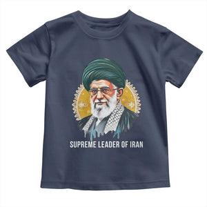 Supreme Leader Of Iran Graphic Portrait Toddler T Shirt Iranian Political Figure TS02 Navy Print Your Wear
