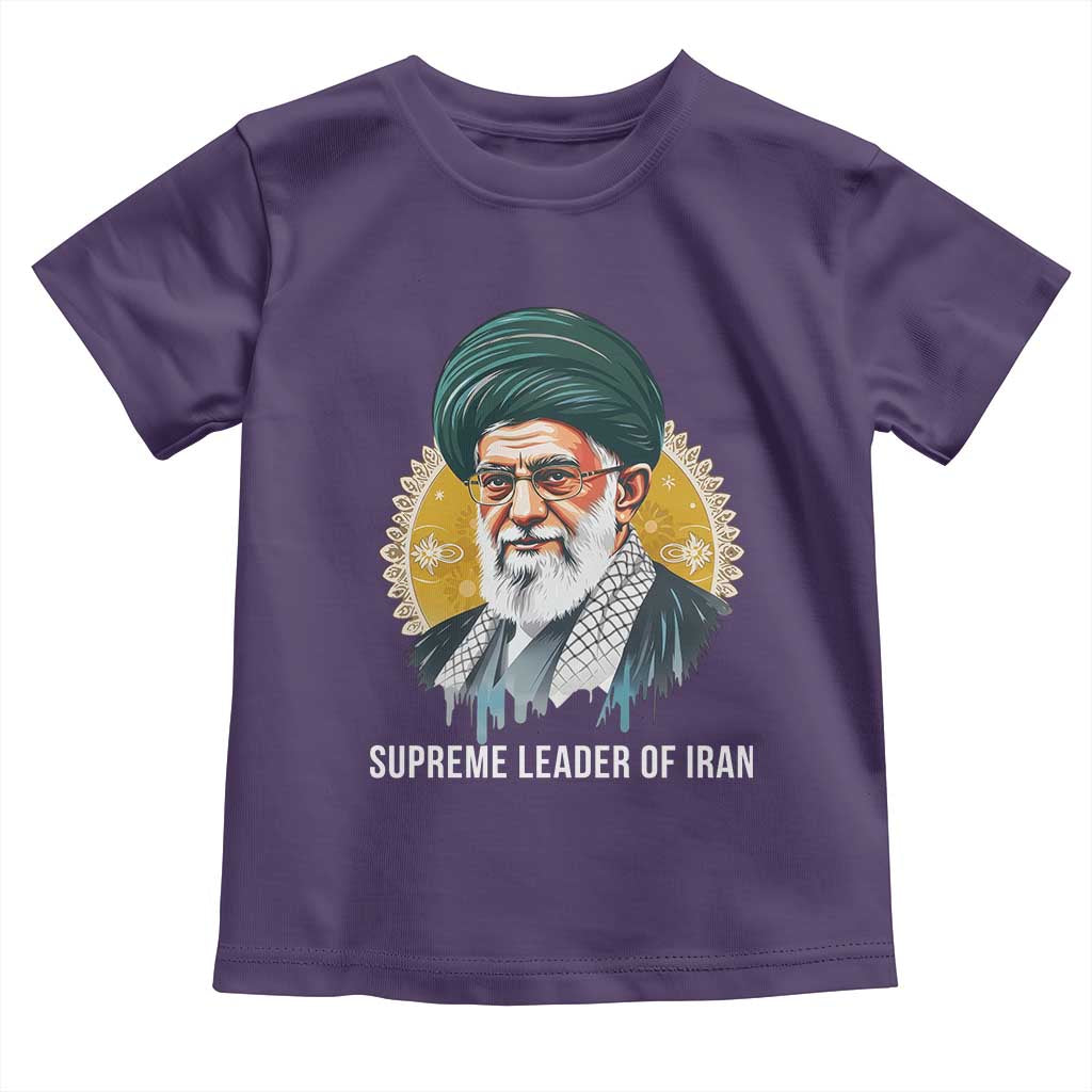 Supreme Leader Of Iran Graphic Portrait Toddler T Shirt Iranian Political Figure TS02 Purple Print Your Wear