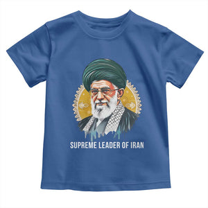 Supreme Leader Of Iran Graphic Portrait Toddler T Shirt Iranian Political Figure TS02 Royal Blue Print Your Wear