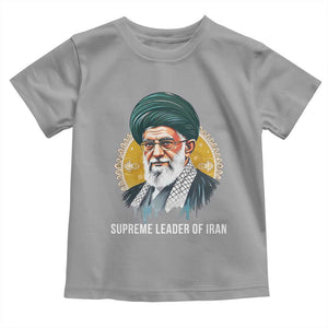 Supreme Leader Of Iran Graphic Portrait Toddler T Shirt Iranian Political Figure TS02 Sport Gray Print Your Wear