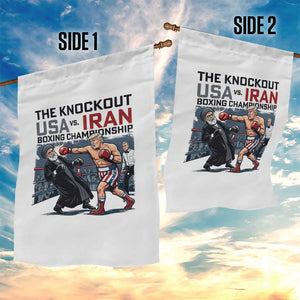 Sarcastic USA vs Iran Knockout Boxing Championship Garden Flag Funny Political Satire Fight Night TS02 Print Your Wear