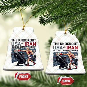 Sarcastic USA vs Iran Knockout Boxing Championship Ceramic Ornament Funny Political Satire Fight Night TS02 Print Your Wear