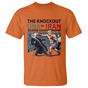 Sarcastic USA vs Iran Knockout Boxing Championship T Shirt Funny Political Satire Fight Night TS02 Orange Print Your Wear