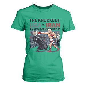Sarcastic USA vs Iran Knockout Boxing Championship T Shirt For Women Funny Political Satire Fight Night TS02 Irish Green Print Your Wear