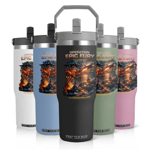 Operation Epic Fury Strike Mission 2026 Graphic Flip Straw Tumbler U.S. Strategic Strike Force Military Action TS02 Print Your Wear