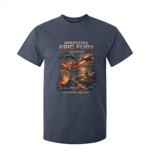 Operation Epic Fury Strike Mission 2026 Graphic T Shirt For Kid U.S. Strategic Strike Force Military Action TS02 Navy Print Your Wear