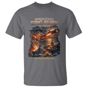 Operation Epic Fury Strike Mission 2026 Graphic T Shirt - U.S. Strategic Strike Force Military Action TS02 Charcoal Print Your Wear