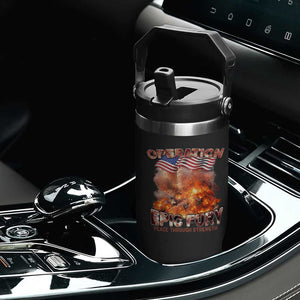 Operation Epic Fury Peace Through Strength Flip Straw Tumbler Patriotic Explosion America Power TS02 Print Your Wear