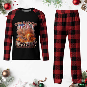Operation Epic Fury Peace Through Strength Plaid Pajama Set Patriotic Explosion America Power TS02 Buffalo Plaid Print Your Wear