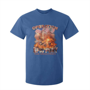 Operation Epic Fury Peace Through Strength T Shirt For Kid Patriotic Explosion America Power TS02 Royal Blue Print Your Wear