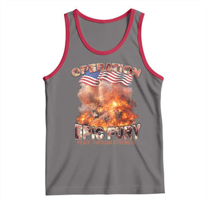 Operation Epic Fury Peace Through Strength Tank Top Patriotic Explosion America Power TS02 Deep Heather Red Print Your Wear