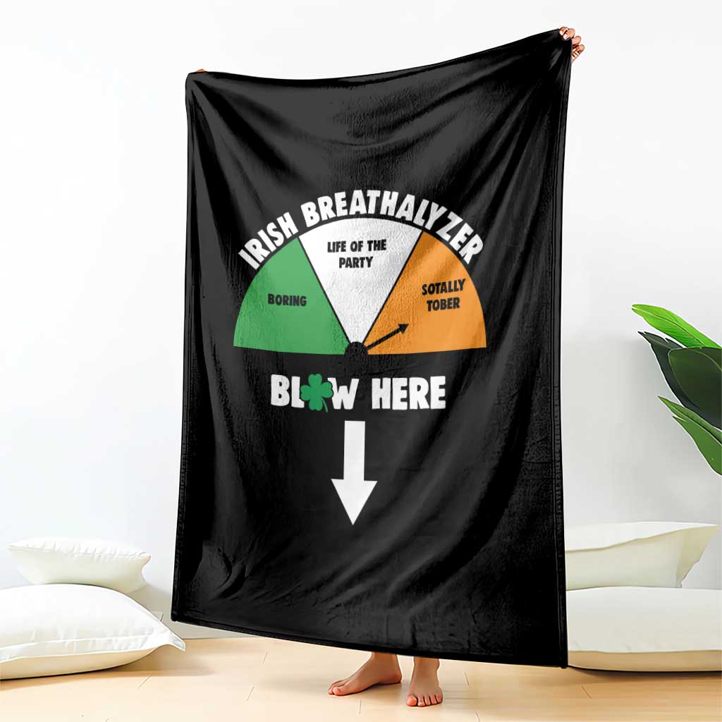Irish Breathalyzer Blow Here Funny Drinking Gauge Throw Blanket St Patricks Day Party Offensive Adult Humor TS02 Print Your Wear