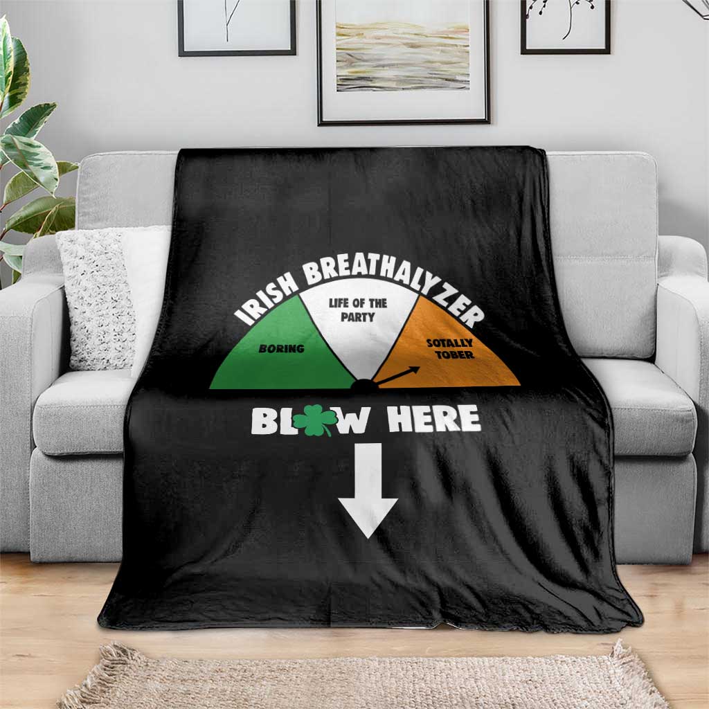 Irish Breathalyzer Blow Here Funny Drinking Gauge Throw Blanket St Patricks Day Party Offensive Adult Humor TS02 Print Your Wear