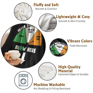 Irish Breathalyzer Blow Here Funny Drinking Gauge Throw Blanket St Patricks Day Party Offensive Adult Humor TS02 Print Your Wear