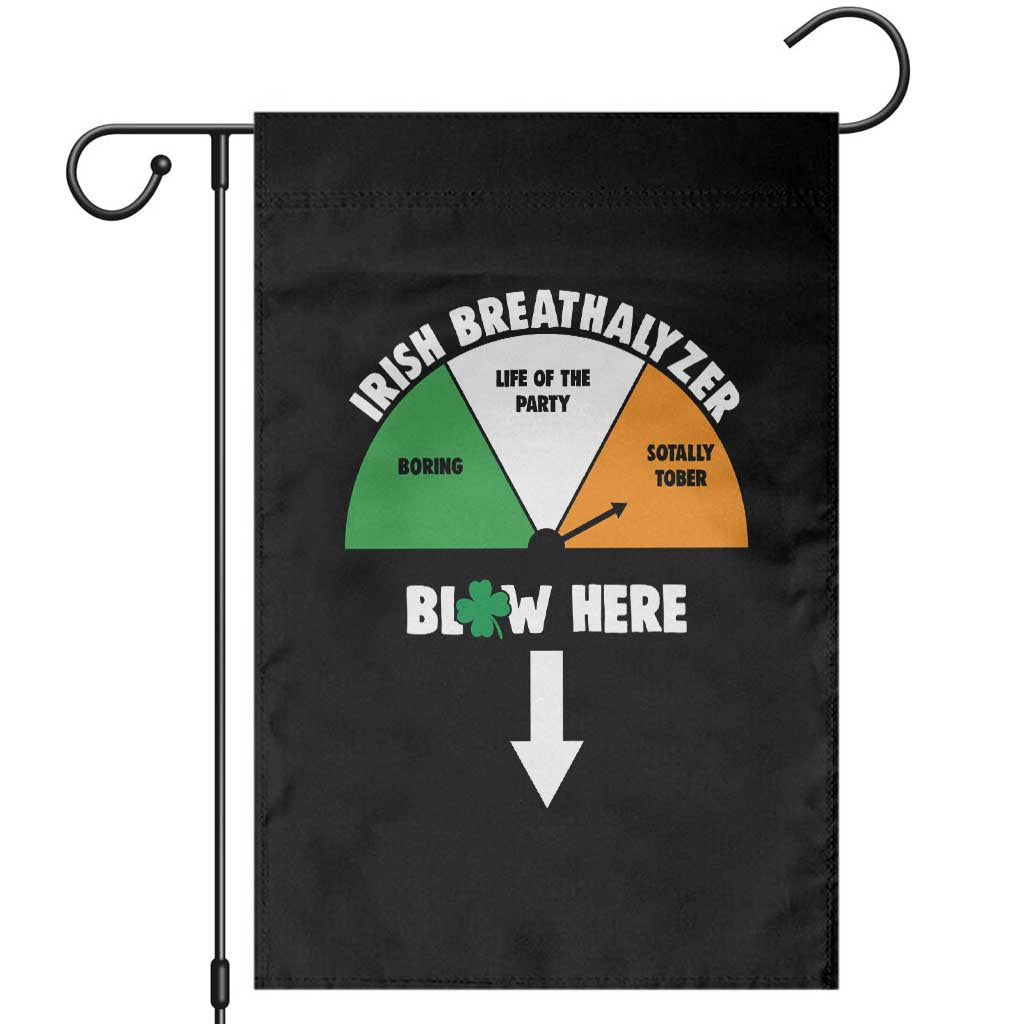 Irish Breathalyzer Blow Here Funny Drinking Gauge Garden Flag St Patricks Day Party Offensive Adult Humor TS02 Black Print Your Wear