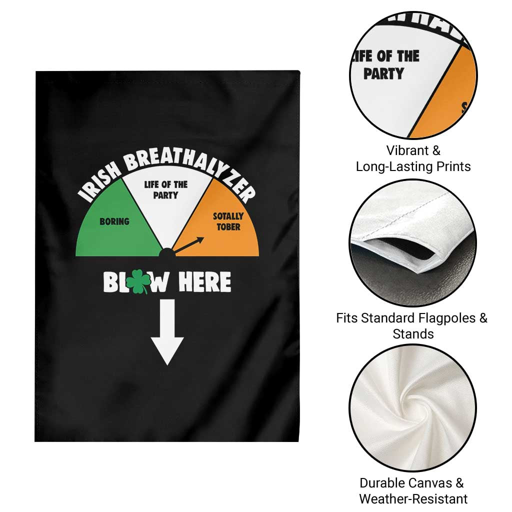 Irish Breathalyzer Blow Here Funny Drinking Gauge Garden Flag St Patricks Day Party Offensive Adult Humor TS02 Print Your Wear