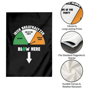 Irish Breathalyzer Blow Here Funny Drinking Gauge Garden Flag St Patricks Day Party Offensive Adult Humor TS02 Print Your Wear