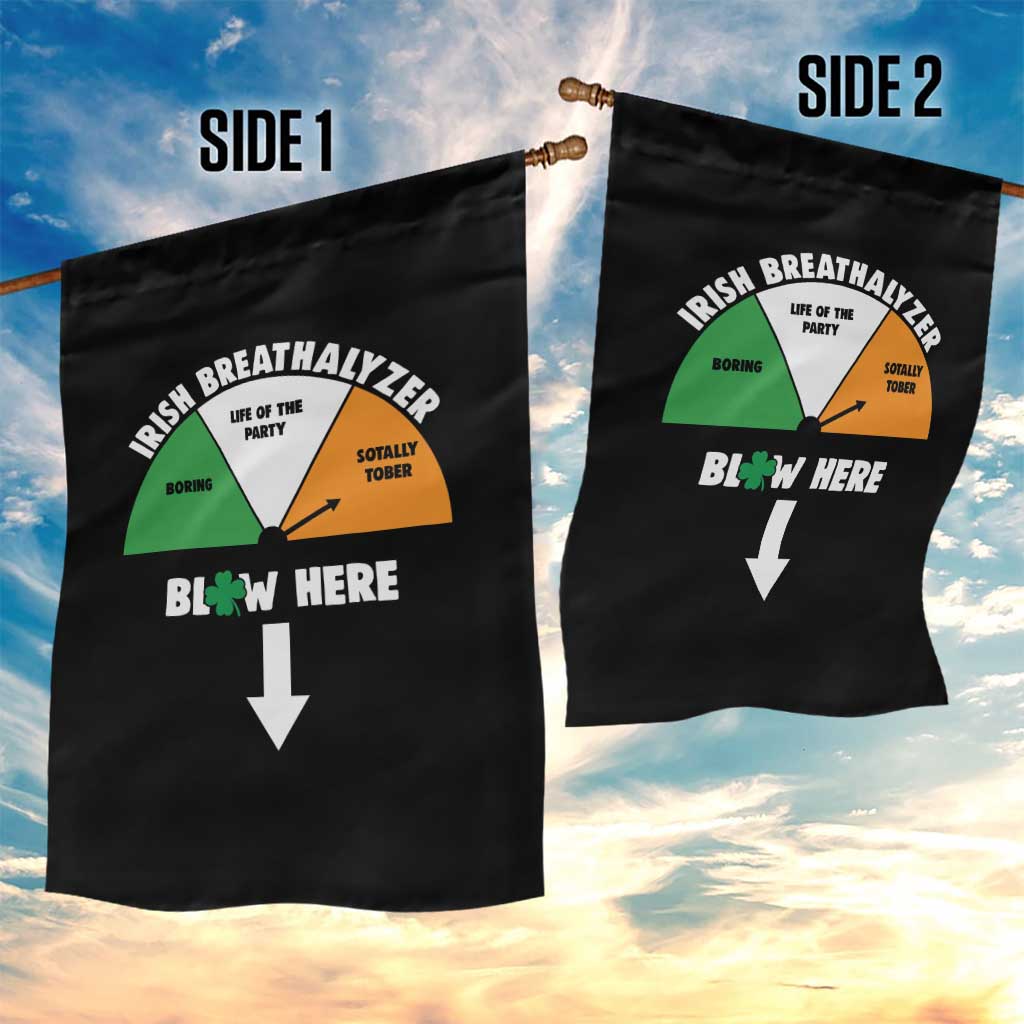 Irish Breathalyzer Blow Here Funny Drinking Gauge Garden Flag St Patricks Day Party Offensive Adult Humor TS02 Print Your Wear