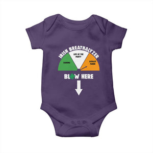 Irish Breathalyzer Blow Here Funny Drinking Gauge Baby Onesie St Patricks Day Party Offensive Adult Humor TS02 Purple Print Your Wear