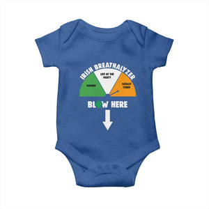 Irish Breathalyzer Blow Here Funny Drinking Gauge Baby Onesie St Patricks Day Party Offensive Adult Humor TS02 Royal Blue Print Your Wear